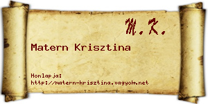 Matern Krisztina névjegykártya